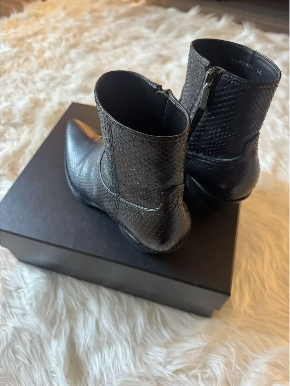 SAINT LAURENT PARIS PYTHON LUKAS 40 ZIP BOOTS